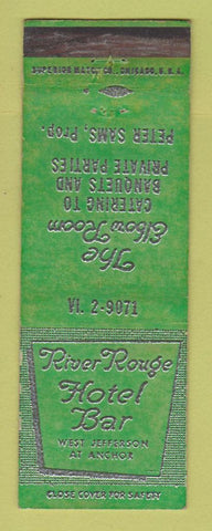 Matchbook Cover - River Rouge Hotel Bar Detroit MI