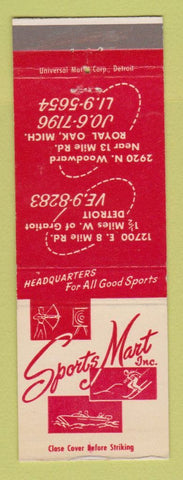 Matchbook Cover - Sports Mart Sporting Goods Detroit Royal Oak MI