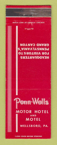 Matchbook Cover - Penn Wells Motor Hotel Wellsboro PA