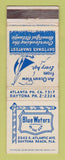 Matchbook Cover - Blue Waters by the Sea Daytona Beach FL WEAR