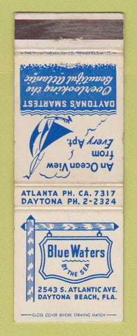 Matchbook Cover - Blue Waters by the Sea Daytona Beach FL WEAR