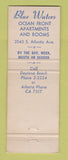 Matchbook Cover - Blue Waters by the Sea Daytona Beach FL WEAR