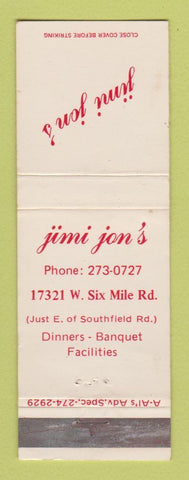 Matchbook Cover - Jimi Jon's Restaurant Detroit MI WEAR