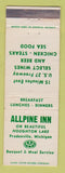 Matchbook Cover - Allpine Inn Prudenville MI