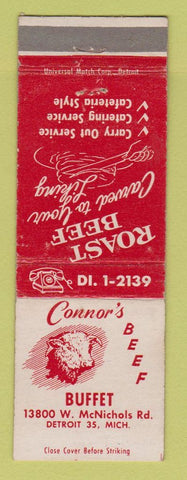 Matchbook Cover - Connor's Beef Buffet Detroit MI