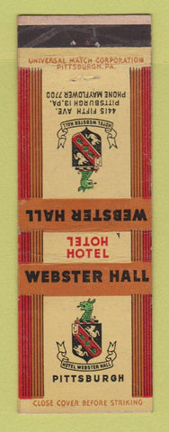 Matchbook Cover - Webster Hall Hotel Pittsburgh PA