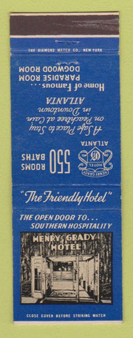 Matchbook Cover - Henry Grady Hotel Atlanta GA