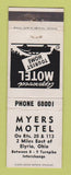 Matchbook Cover - Myers Motel Elyria OH