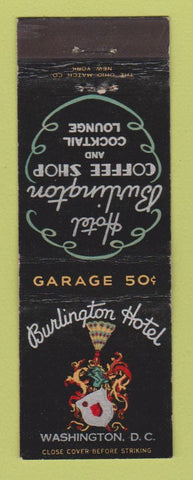 Matchbook Cover - Hotel Burlington Washington DC