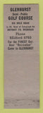 Matchbook Cover - Glenhurst Golf Course Detroit MI