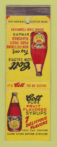 Matchbook Cover - Cott Fruit Syrup Drinks
