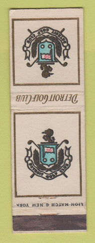 Matchbook Cover - Detroit MI Golf Club