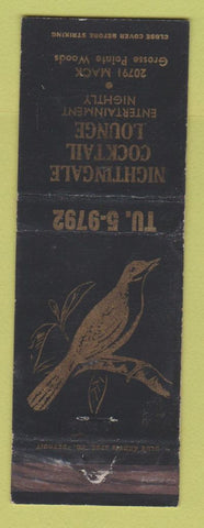 Matchbook Cover - Nightingale Cocktail Lounge Grosse Pointe Woods MI WEAR