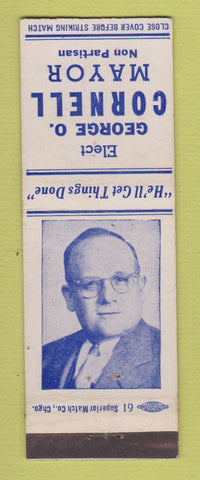 Matchbook Cover - George O Cornell Mayor Election Detroit MI