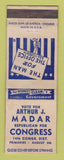 Matchbook Cover - Arthur J Madar Congress Election Detroit MI