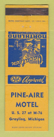 Matchbook Cover - Pine Air Motel Grayling MI