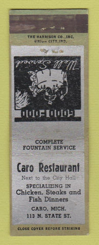 Matchbook Cover - Caro Restaurant Caro MI