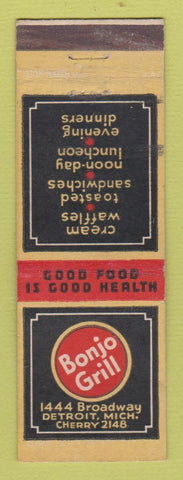 Matchbook Cover - Bonjo Grill Detroit MI