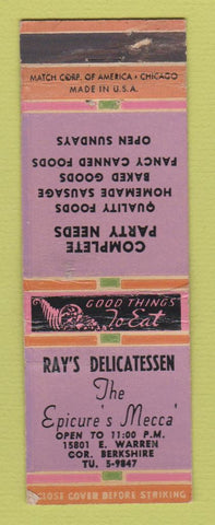 Matchbook Cover - Ray's Deli Detroit MI WEAR