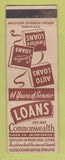 Matchbook Cover - Commonwealth Loans