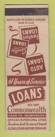Matchbook Cover - Commonwealth Loans