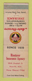 Matchbook Cover - Riesterer Insurance Agency Roseville MI WEAR