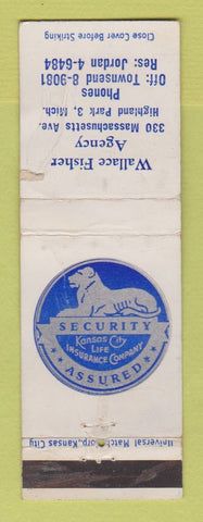 Matchbook Cover - Wallace Fisher Insurance Highland Park MI WORN