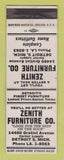 Matchbook Cover - Zenith Furniture Detroit MI