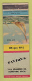 Matchbook Cover - Gayton's Dearborn MI