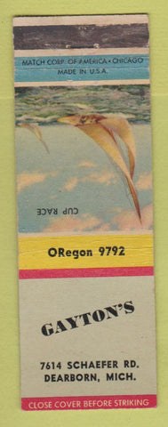 Matchbook Cover - Gayton's Dearborn MI