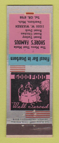 Matchbook Cover - Shore's Restaurant Dearborn MI
