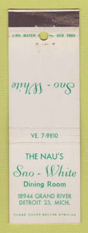 Matchbook Cover - Sno White Dining Room Detroit MI