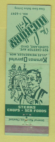 Matchbook Cover - Hickory Grill Cleveland OH