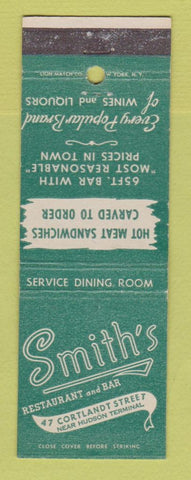Matchbook Cover - Smith's Restaurant Bar New York City