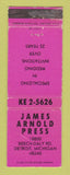 Matchbook Cover - James Arnold Press Wedding Invitations Detroit MI