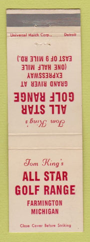 Matchbook Cover - Tom King's All Star Golf Range Farmington MI CREASE