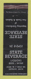 Matchbook Cover - State Beverage Liquor Detroit MI