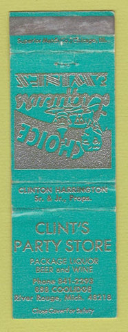 Matchbook Cover - Clint's Party Store  River Rouge MI WEAR