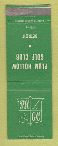 Matchbook Cover - Plum Hollow Golf Club Detroit MI
