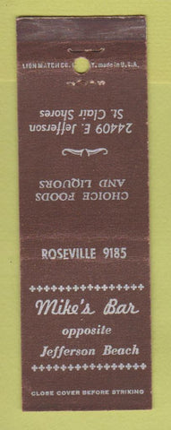 Matchbook Cover - Mike's Bar St Clair Shores MI