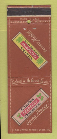Matchbook Cover - Clark's Tender Mint Gum Tea Berry DD Bean