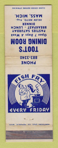 Matchbook Cover - Toot's Dining Room Mass MI STAINED