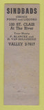 Matchbook Cover - Sindbads Restaurant Detroit MI