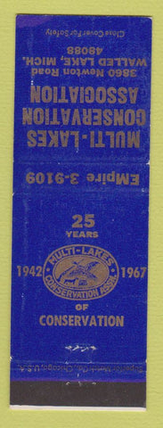 Matchbook Cover - Multi Lakes Conservation Association Walled Lake MI WORN