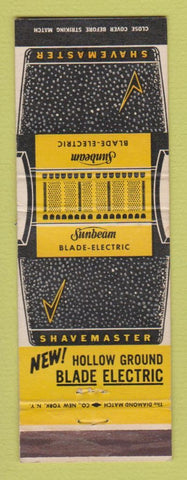 Matchbook Cover - Sunbeam Electric Razor Shavemaster