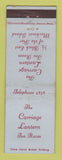 Matchbook Cover - Carriage Lantern Tea Room Mackinac Island MI WEAR