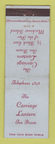 Matchbook Cover - Carriage Lantern Tea Room Mackinac Island MI WEAR