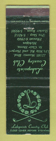 Matchbook Cover - Lakepointe Country Club St Clair Shores MI WEAR
