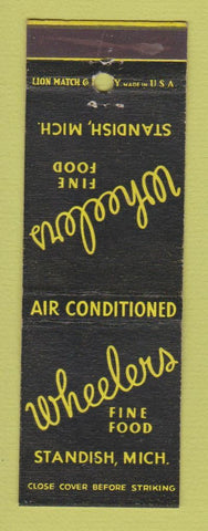 Matchbook Cover - Wheelers Restaurant Standish MI