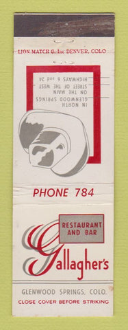 Matchbook Cover - Gallagher's Restaurant Glenwood Springs Colorado